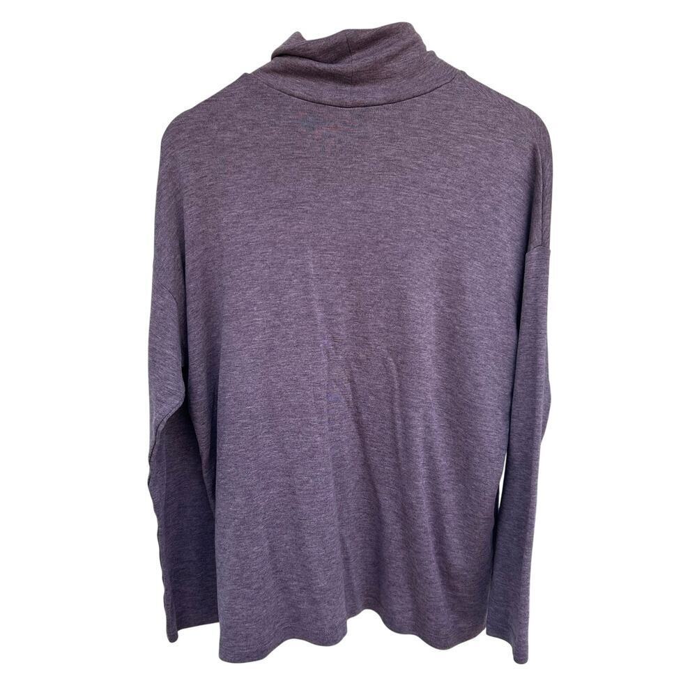 Thom Kelly Cori Turtleneck Heather Eggplant Purple Sweater Top Wool Blend Medium - Picture 4 of 6